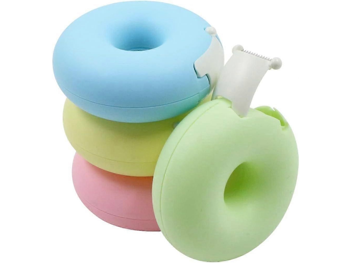Dispensador de Fita Adesiva Mini Cortador de Fita Adesiva em Formato de Rosquinha, Ideal para Artesanato Escolar, Escritório, Casa e Adesivos D GOKOCO