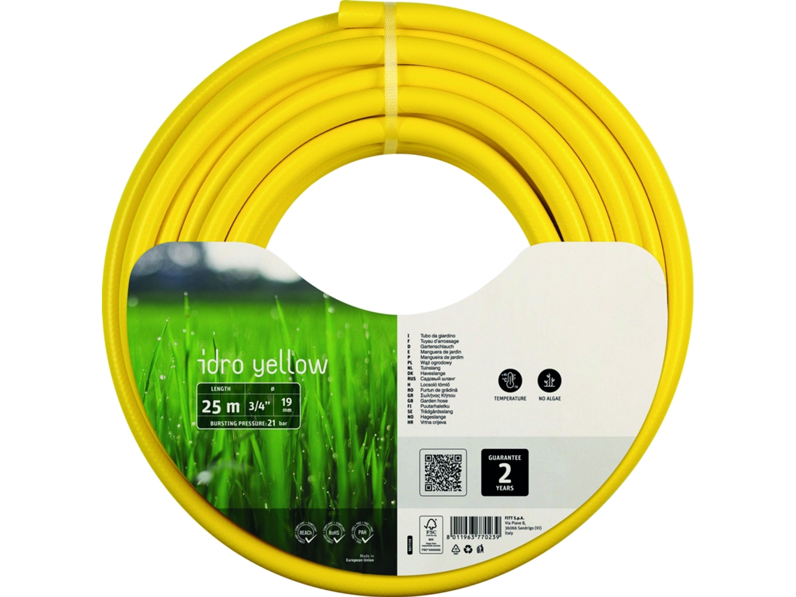 FITT Idro Yellow 19Mm X 25M Mangueira de Três Camadas com Reforço Têxtil