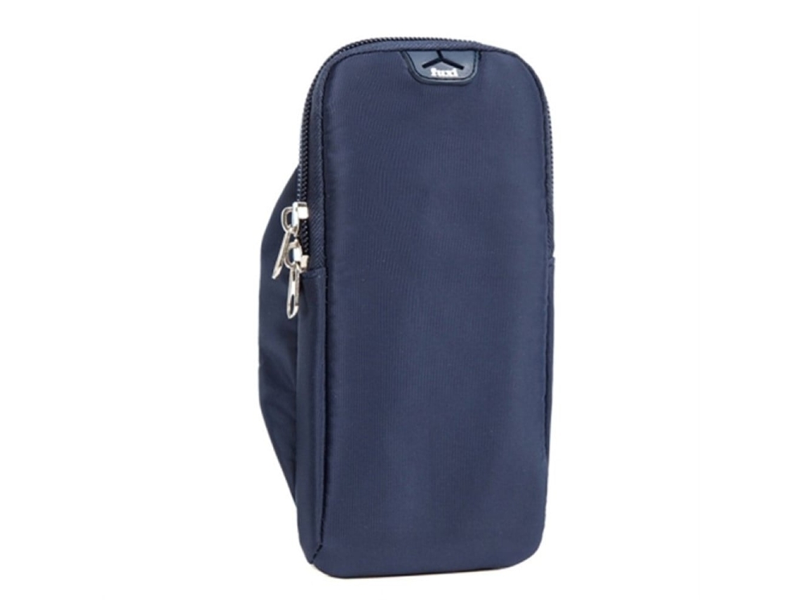 Capa Para Celular Com Braçadeira Em Tecido Simples - Azul Escuro