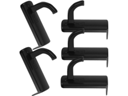Suporte Giratório Para Fones De Ouvido Inoomp Em Plástico Preto, Pacote Com 5 Unidades, Fácil De Instalar, Com