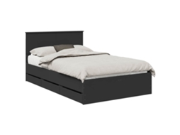 Conjunto 1 Estrutura De Cama Moderna Vidaxl Preto Derivados De Madeira (120 X 190 Cm)