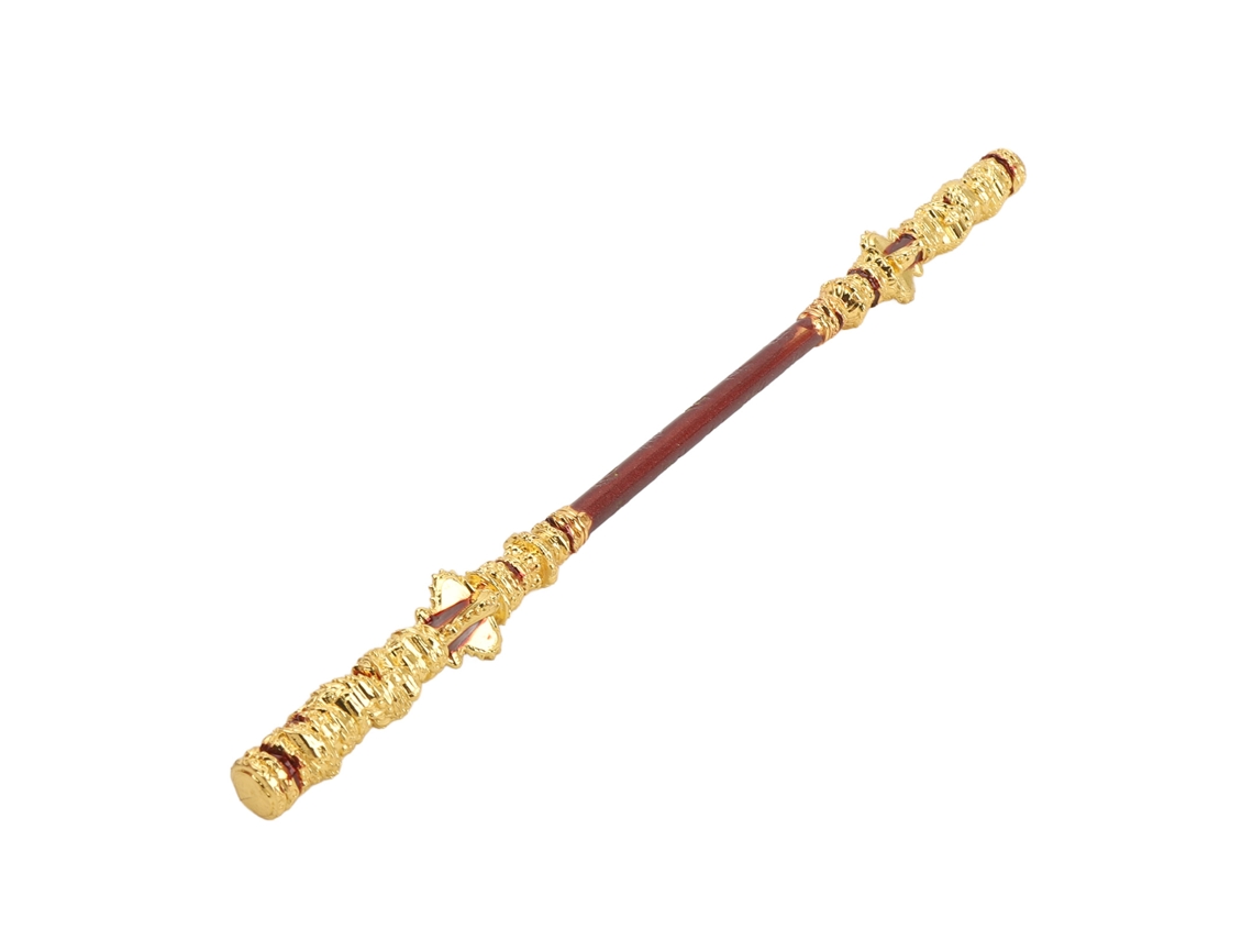 Bengala Dourada Ruyi, Ornamento de Metal Requintado para Casa, Mesa e Salão de Beleza, 22cm