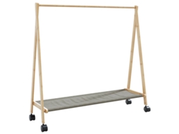 Vidaxl Cabide Com Prateleiras E Rodas 106x34x106,5 Cm Bambu