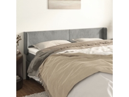 Vidaxl Cabeceira De Cama C/ Abas Veludo 147x16x78/88 Cm Cinzento-claro