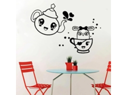 Decoração De Cozinha Para Restaurante/maison, Adesivos Muraux Amusants En Forme De Théière Ou De Tasse À Thé, Autocollants Artistiques