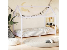 Vidaxl Estrutura De Cama Para Crianças 70x140 Cm Pinho Maciço Branco