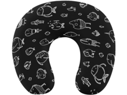 Almofada de Viag Suporte para o Pescoço Espuma Viscoelástica Fácil Limpar Ideal Viagens, Casa e Escritório
