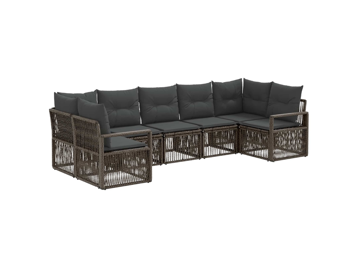 Maison Exclusive - Conjunto De Sofá De Jardim 7 Unid. 7-número De Lugares Cinzento