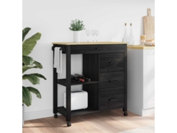 Vidaxl Carrinho De Cozinha Monza Preto 84 X 40 X 88,5 Cm