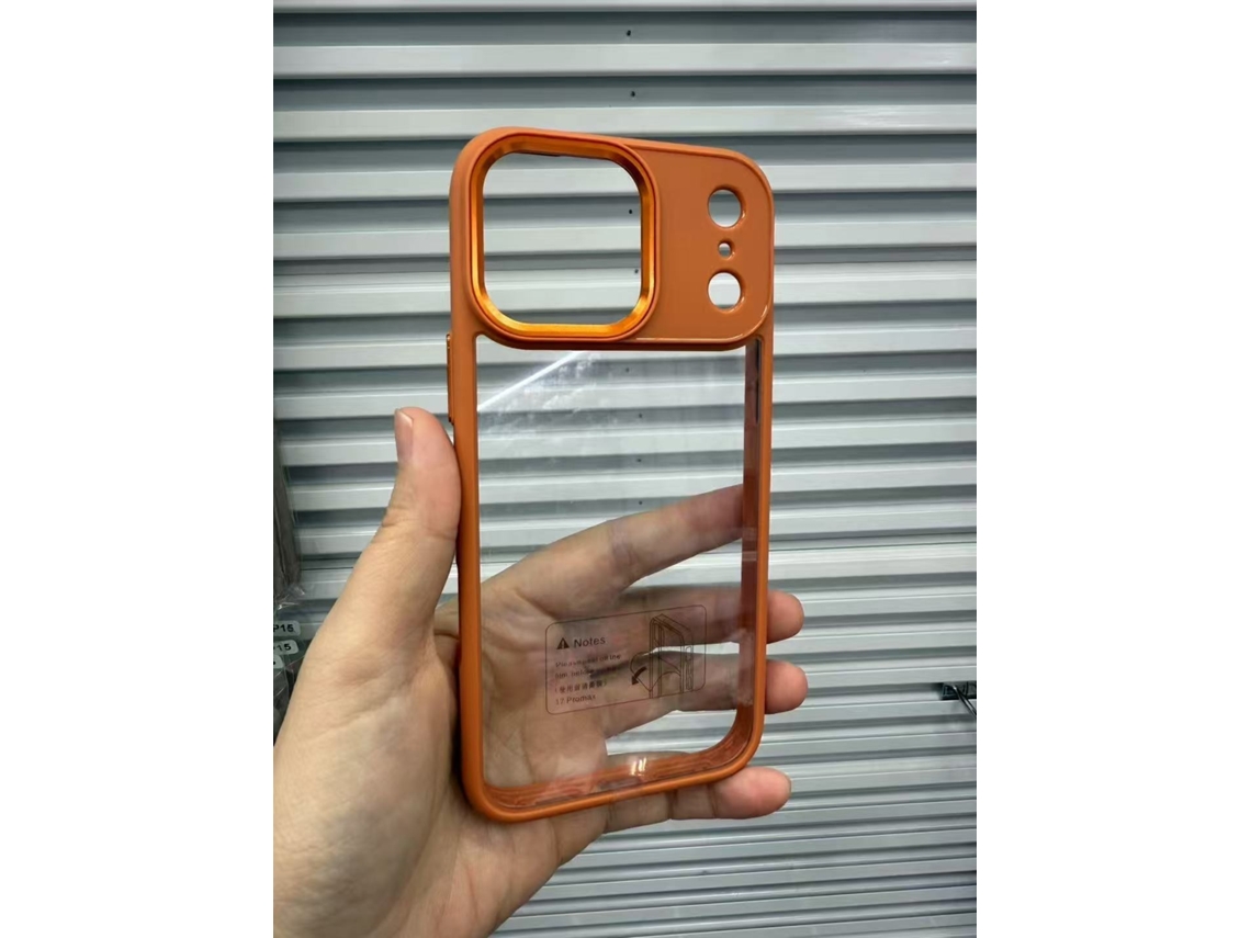 Capa Para Iphone 17 Laranja Dourada Com Proteção Magnética Transparente E Resistente A Impactos