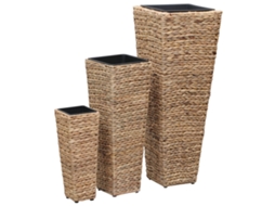 Vidaxl Vasos/floreiras 3 Pcs Jacinto De Água Castanho