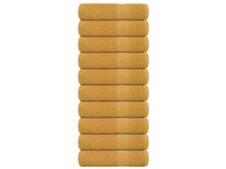 Toalhas de Banho Frogn, 10 Unidades, Douradas, 70x140 Cm, 360 G/m BRILVIBERA