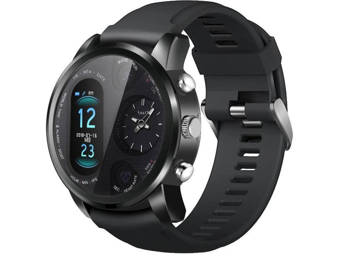 Smartwatch Fuso Hário Duplo Esportes Masculino À Prova Dágua Frequência Cardíaca Bluetooth Rastreador de Atividade Ios Android Bestvite (preto)