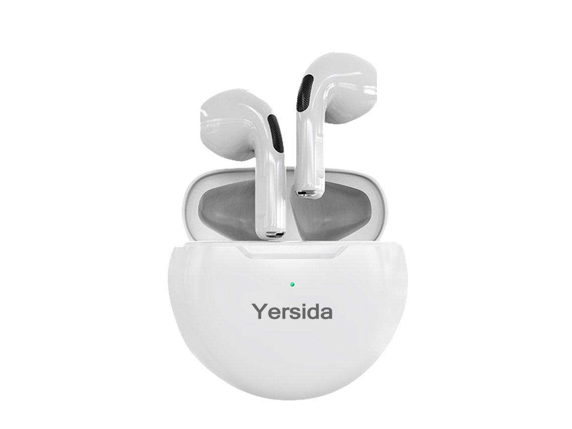 Fones De Ouvido Bluetooth Sem Fio (brancos) Com Microfones Estéreo Duplos E Controles De Toque.