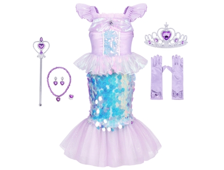 NNJXD Conjuntos de Fantasias de Cosplay de Sereia para Crianças 100 Cm