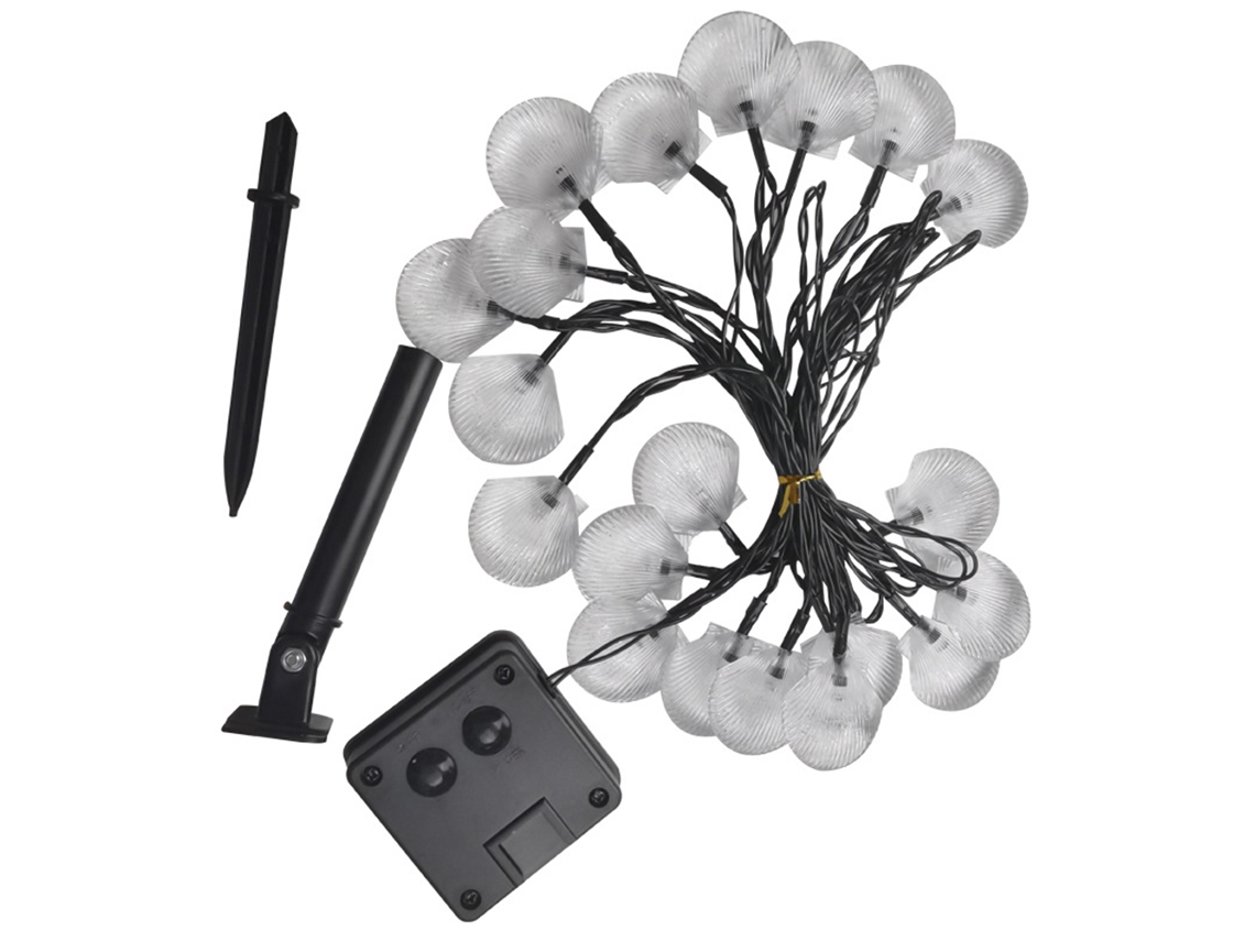 Fio de Luz Solar 30 Led 21 Pés Concha de Luz de Corda para Festa de Casamento na Varanda Do Jardim