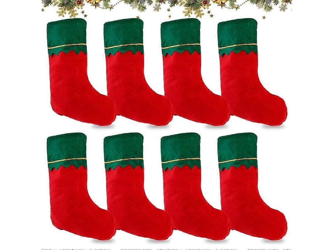 Pacote Com 8 Meias De Natal, Meias Penduradas De Papai Noel, Meias Para Árvores De Natal Olysi Shop