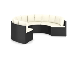 Maison Exclusive - 6 Pcs Conjunto Sofás De Jardim C/ Almofadões Vime Pe Preto