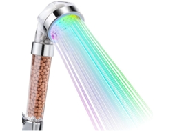 Cabeça De Ducha Com Led 7 Cores Alta Pressão Econômica Filtro Anti-cloro Duplo Para Banheiro
