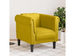 Vidaxl Poltrona Veludo Amarelo