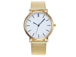 Reloj De Pulsera De Aleación Moda Dial Redondo Analógico De Cuarzo Oro