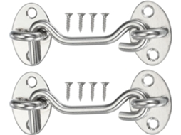 Conjunto De 2 Fechos Gancho E Olhal 7, 6cm 3 Polegadas Porta De Celeiro Com Fusos, Prateados