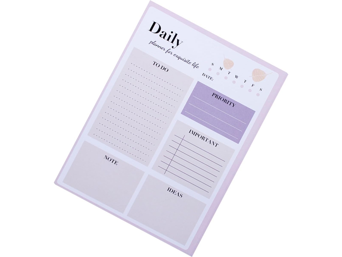 Bloco de Notas Roxo para Mesa, Multifuncional Tamanho Médio, com e Planejamento Diário Materiais CHABERLU
