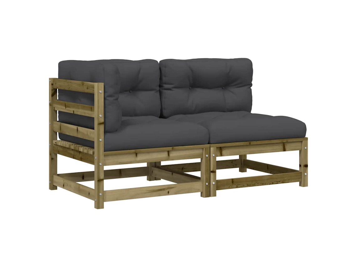 Conjunto 1 Sofá De Jardim Vidaxl Marrom Madeira De Pinho Impregnada (140 X 70 X 67 Cm)