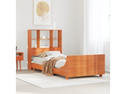 Vidaxl Cama Sem Colchão 100x200 Cm Pinho Maciço Castanho-mel