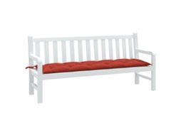 Vidaxl Almofadão P/ Banco Jardim 180x50x7 Cm Mesclado Tecido Vermelho