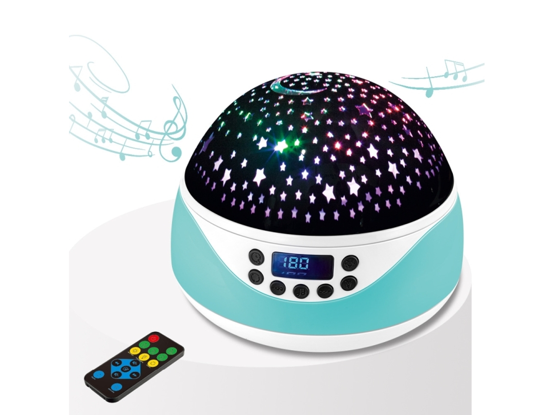 Projetor de Música Giratório com Luz Led Céu Estrelado, Controle Remoto Usb, Luz Romântica para uma Noite Estrelada BRILVIBERA (azul)