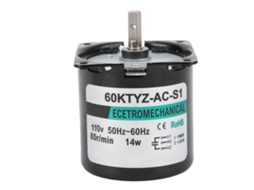 Motor Síncrono Ca 14w Ímã Permanente 80rpm Alto Torque Eixo Central