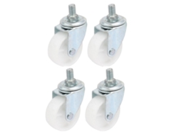 Rodízio Universal Giratório de 4 Peças com Pino Roscado M10x15mm 2 Polegadas Diâmetro em Pp CHABERLU