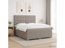 Vidaxl Cama Box Spring Com Colchão Cinzento-acastanhado 140 X 200 Cm
