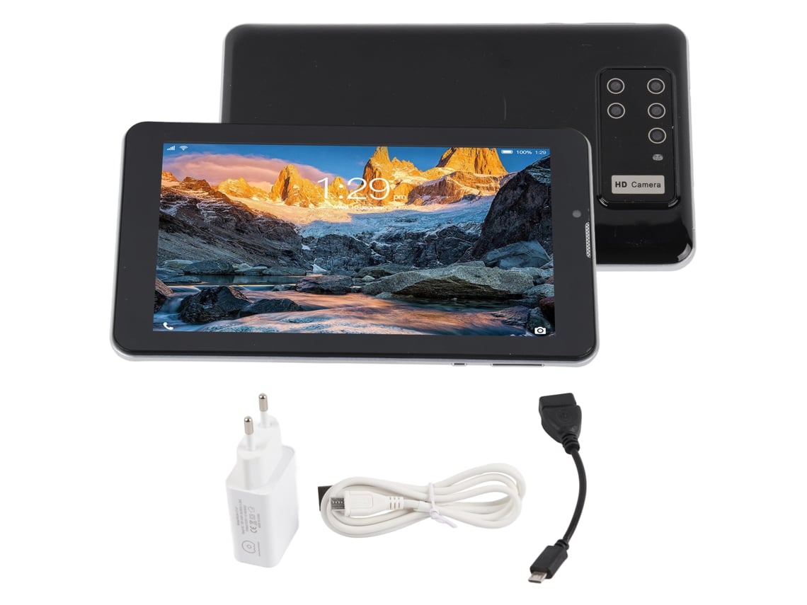 Tablet 7 Polegadas Com Wifi, Chamada Telefônica, 4gb+32gb, Memória Expansível 128gb, Octa-core, Hd Ips, Dual Sim, Preto.