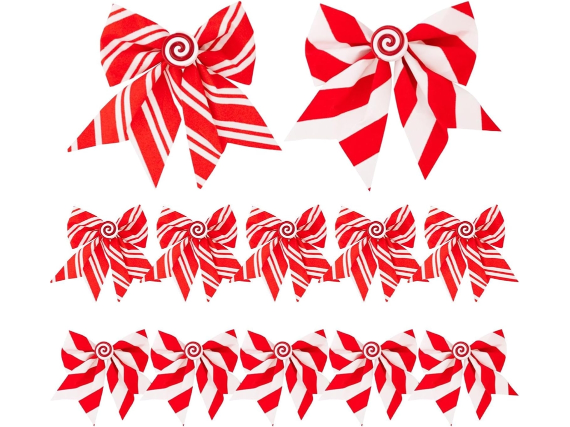 Laços Natalinos Para Guirlandas, Decorações Festivas De Inverno | Enfeites Para Árvore De Natal |
