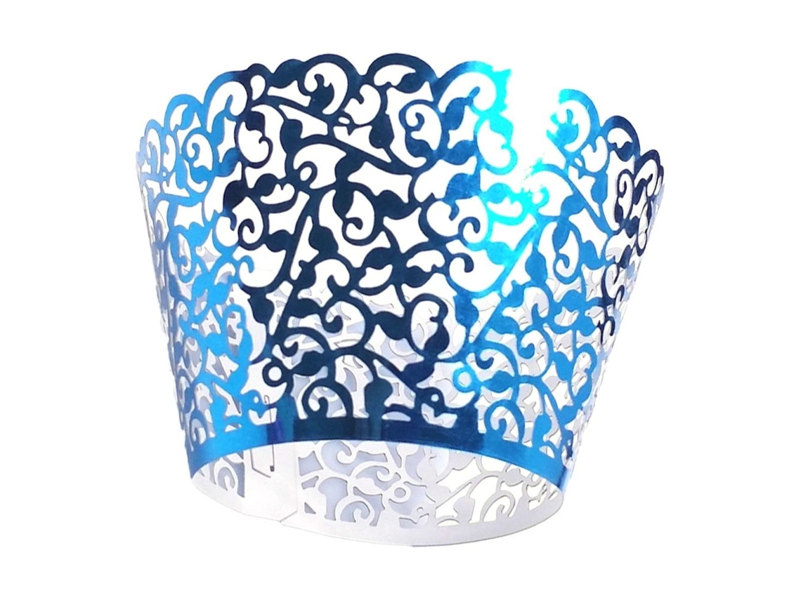 Conjunto De 100 Forminhas De Papel Para Muffins E Cupcakes, Azul, Para Assar E Apresentar Sobremesas Em Festas E Eventos