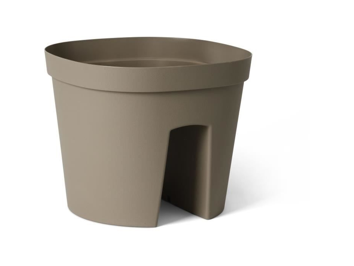 Vaso balaustrada - GARDEN ID Smile - Taupe 30 cm - Adapta-se a todas as balaustradas - Reserva de água - reciclada e 100 reciclável
