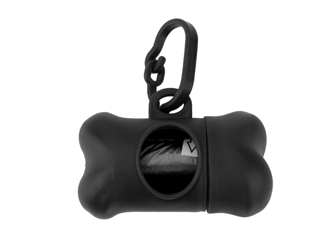 20 Sacolas Lixo Cachorro Porta Sacola Osso Preto Rolo