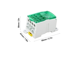 Caixa De Junção Com Bloco Terminal Din Rail 690v 250a Verde