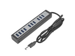 Hub Usb 3.0 De 10 Portas Laxiscreed, Alimentado Por Dc 5v, Compatível Com Pc E Dispositivos Multitarefa