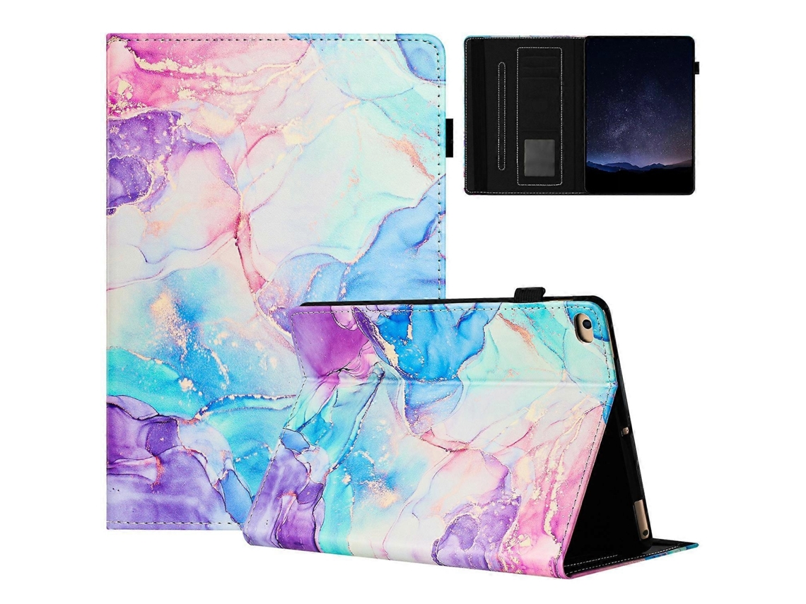 Capa Carteira Em Couro Pu E Tpu Com Suporte E Porta-cartões Para Ipad 9,7 Polegadas (2017) (2018), Azul Elysve