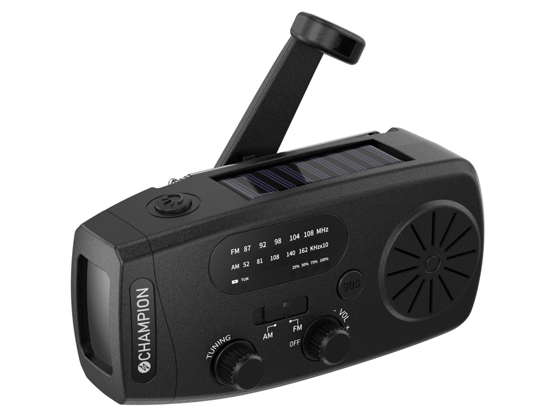 Rádio Com Energia Solar E Lanterna, Preto