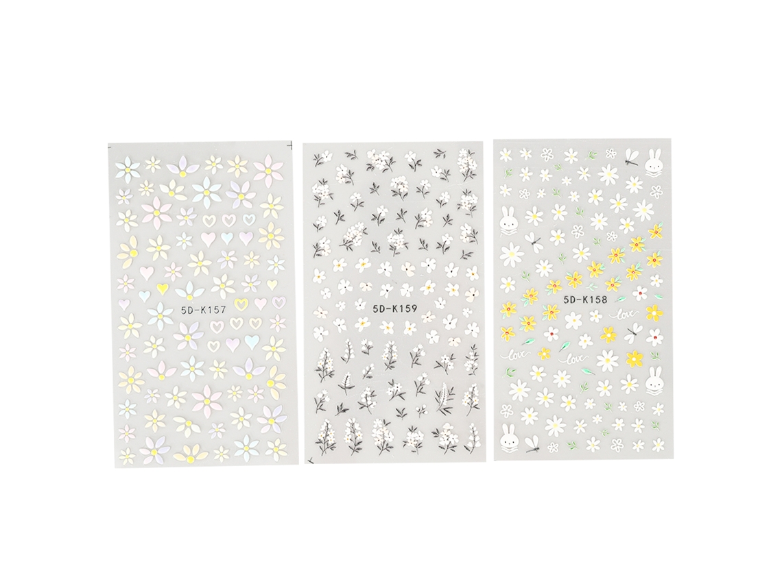 Peças De Adesivos De Unhas De Arte Autoadesivos Flores Da Primavera Decorativos Duráveis Para Diy