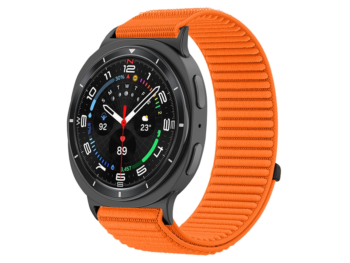 Pulseira Desportiva Em Nylon Compatível Com Samsung Galaxy Watch Ultra 2 47mm, Pulseira De Substituição Macia E Ajustável Laranja Hexinyigjly