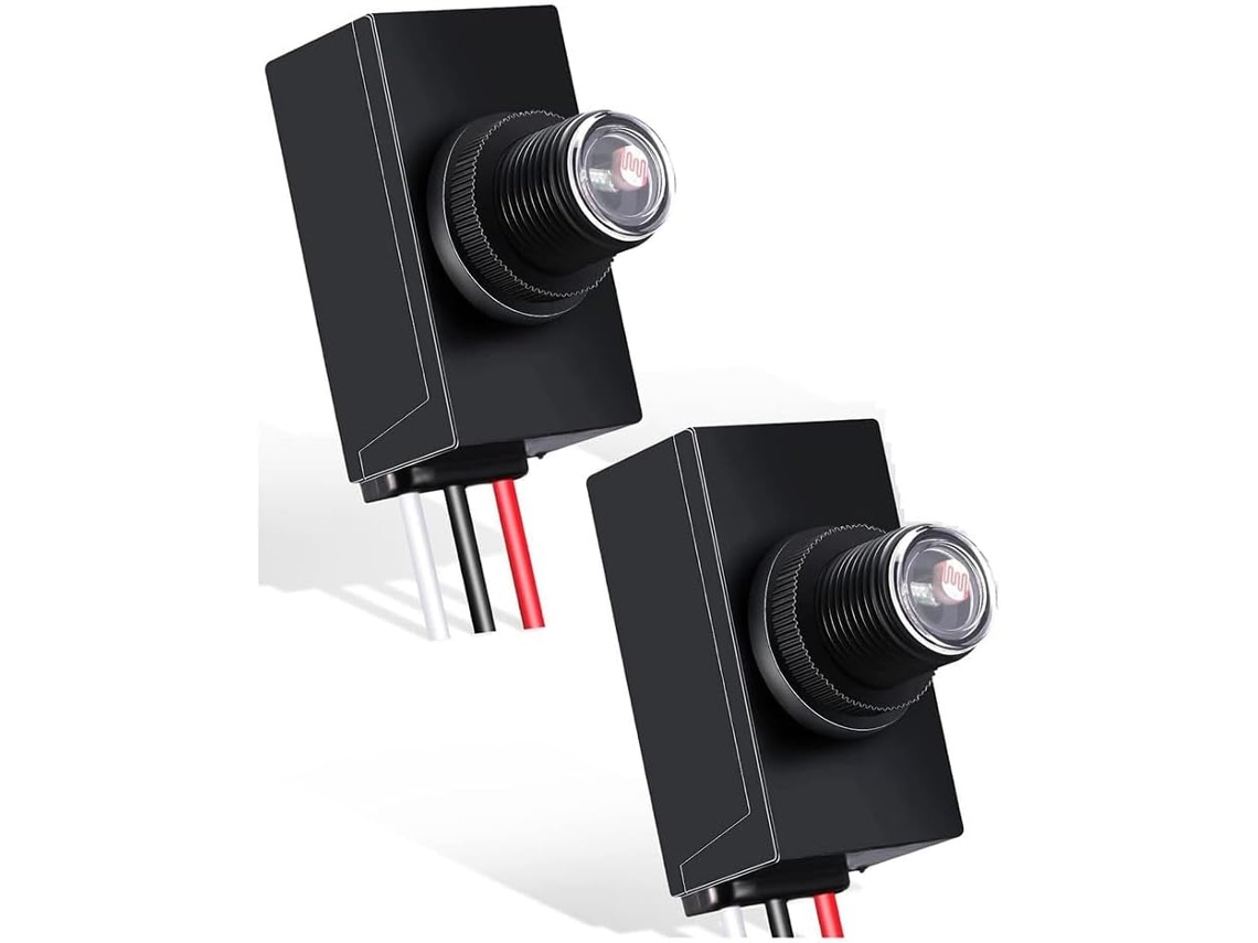 Sensor De Luz De Plástico Preto Com Sensor Crepuscular Para Iluminação