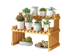Suporte De Mesa De Bambu Para Plantas, Prateleira De Flores Para Áreas Internas E Externas, Pátio, Gramado, Jardim, Varanda, Pequeno, 40 Cm/15,74 Pol.