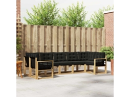 Vidaxl Conjunto De Sofás Para Exterior 7 Unid. Branco E Preto