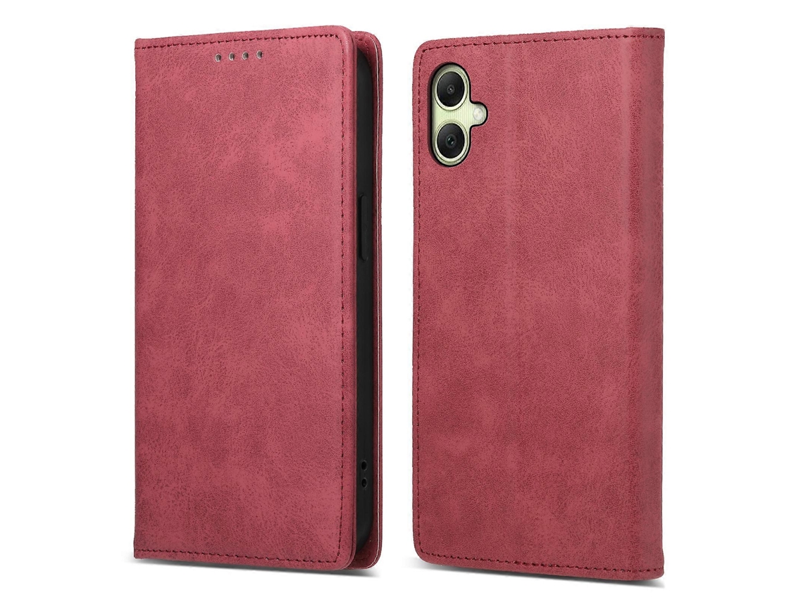 Capa Tipo Carteira Com Bloqueio Rfid Para Samsung Galaxy A07 4g, Couro Sintético, Vermelha