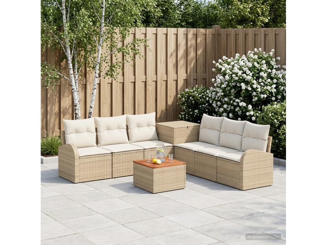 Vidaxl Conjunto De Sofás 8 Unid. Bege E Branco Creme